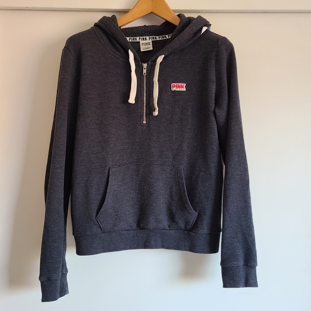 PINK Half Zip Hoodie size Medium